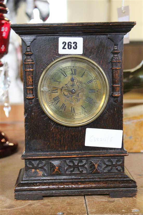 Small oak mantel clock